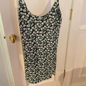 Brand: Reformation. Green floral print mini dress. Size small.